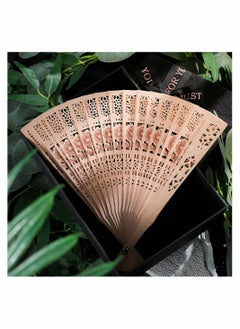 Y&D Wooden Folding Fan Vintage Fan Handheld Fans Sandalwood Hand Chinese with Tassel for Women Foldable Wedding Favors and Birthday Gifts  - Image 4