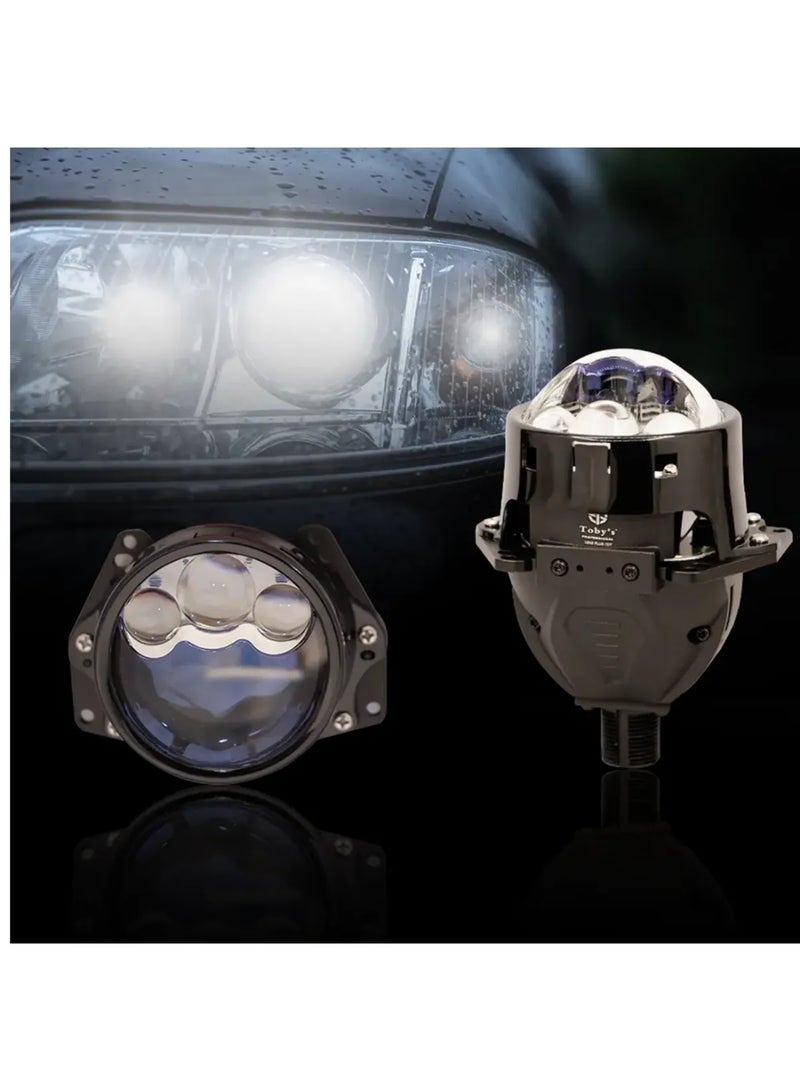 توبيز جهاز عرض Tobys Lens Plus-7DT ثنائي LED مقاس 3 بوصات بقوة 160 واط/الزوج مع مصباح أمامي للسيارة بدرجة حرارة لون 6000 كلفن - LENS PLUS-7DT - Image 2