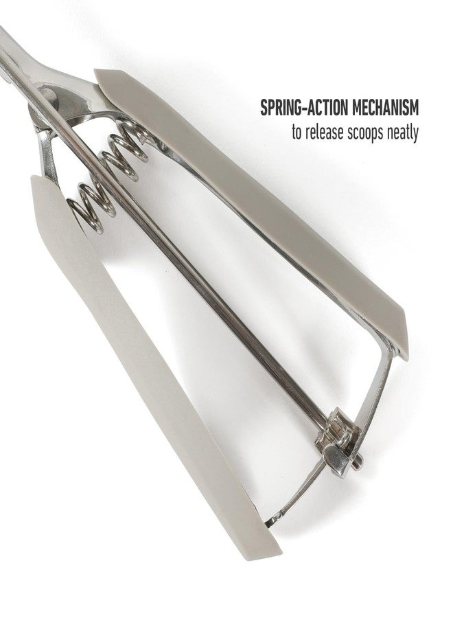 كالفالون مغرفة آيس كريم وبسكويت من الفولاذ المقاوم للصدأ من كاليفالون إيدج، مزودة بمقبض مطاطي حراري زناد - لون رمادي داكن - Image 4