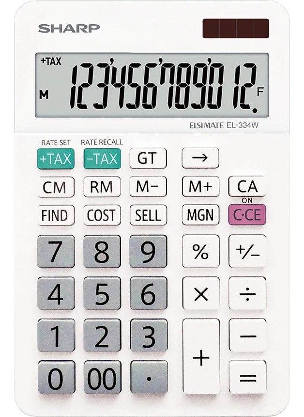 SHARP EL-334W 12 Digit Desktop Calculator 