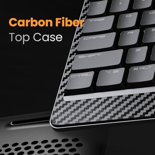LOFREE Edge Low Profile Mechanical Keyboard 75 Rechargeable Bluetooth and Wired Connection for Window Mac OSPOM Switches 20 Carbon Fiber Top Case Mg Alloy Bottom Case Metallic Silver - Image 3