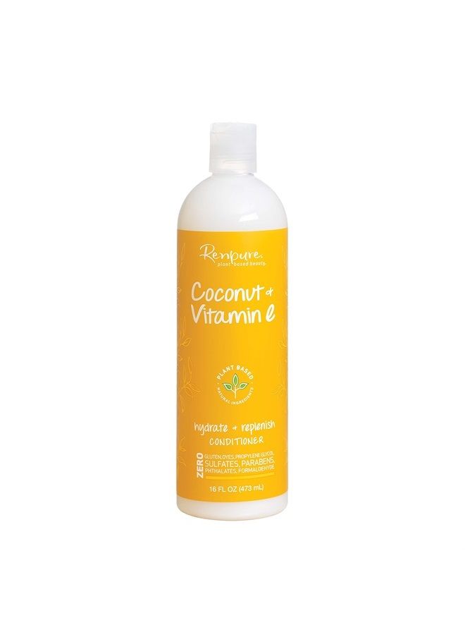 Renpure Plant-Based Beauty Coconut & Vitamin E Hydrate + Replenish Shampoo, 16 Fluid Ounce - Image 2