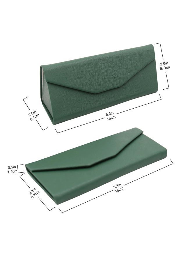 Real Sic Solid Color Eco Leather Magnetic Folding Hard Case for Sunglasses, Eyeglasses, Reading Glasses, Black, One size - Image 2