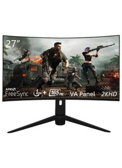 Curved 27 inch Gaming Monitor 165Hz PC Monitor Full HD 1080P, Frameless 1800R Computer Display with FreeSync & Eye-Care Technology, Support VESA, DP, HDMI Port (Black) - pzsku/ZD2BE6B98B44F142D8B2AZ/45/_/1719888315/467753f8-3352-4dca-a2e7-ba3166cf6fba