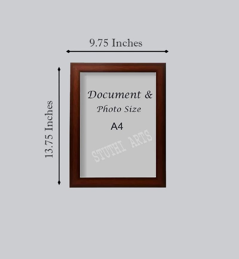 Stuthi Arts A4 size Certificate Document & Photo Brown Wall wood photo frames (Colour - Brown & Size - A4) (A4, 2), Rectangular - Image 2