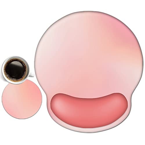 DINKY Ergonomic Mouse Pads, Cute Mouse Pad with Wrist Rest Support Gel, Non-Slip PU Base Mouse Mat with Memory Foam for Home, Office and Gaming, Easy Typing & Pain Relief-Light Pink - Image 1