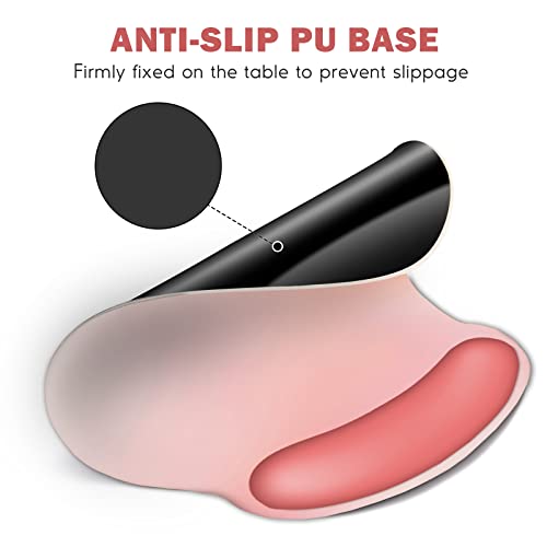 DINKY Ergonomic Mouse Pads, Cute Mouse Pad with Wrist Rest Support Gel, Non-Slip PU Base Mouse Mat with Memory Foam for Home, Office and Gaming, Easy Typing & Pain Relief-Light Pink - Image 5