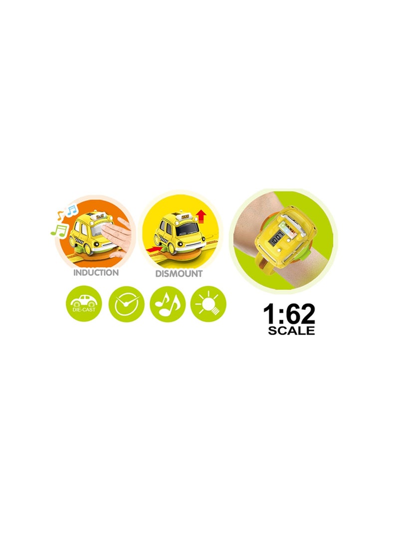 MING YING 66 Alloy Watch Q Version Car Interactive Induction with Light Music Assorted Color  - Image 3