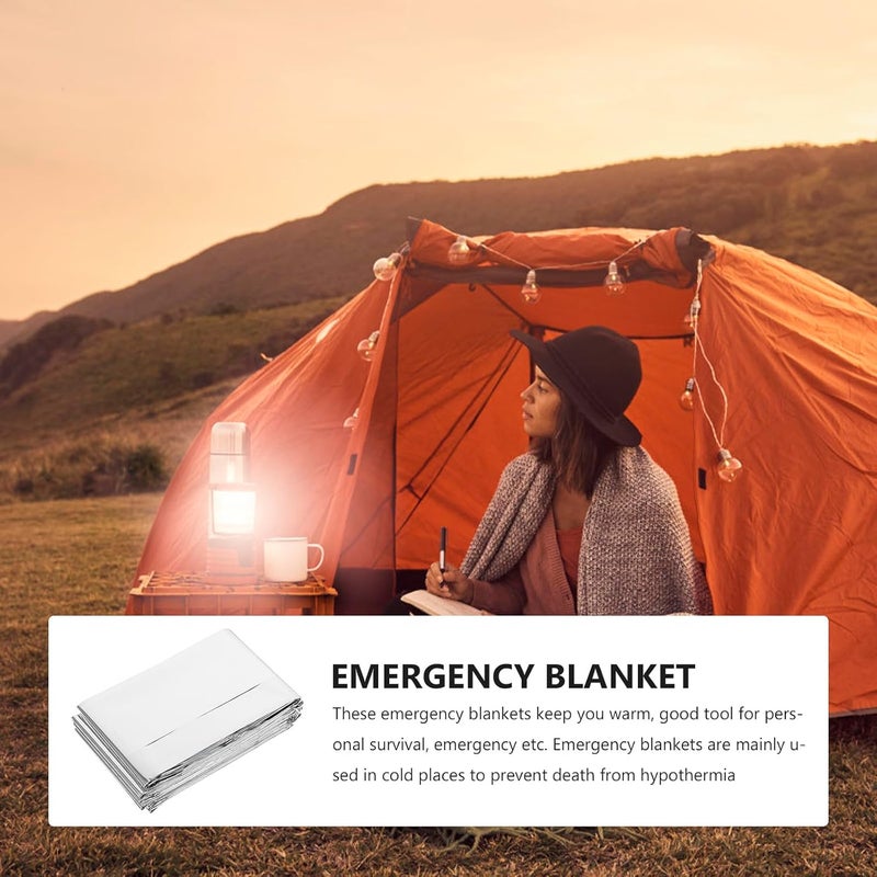Vosarea Emergency Thermal Blanket Aluminum Foil Outdoor Space Blanket Double-Sided Foil for Camping Hiking First Aid - Image 4