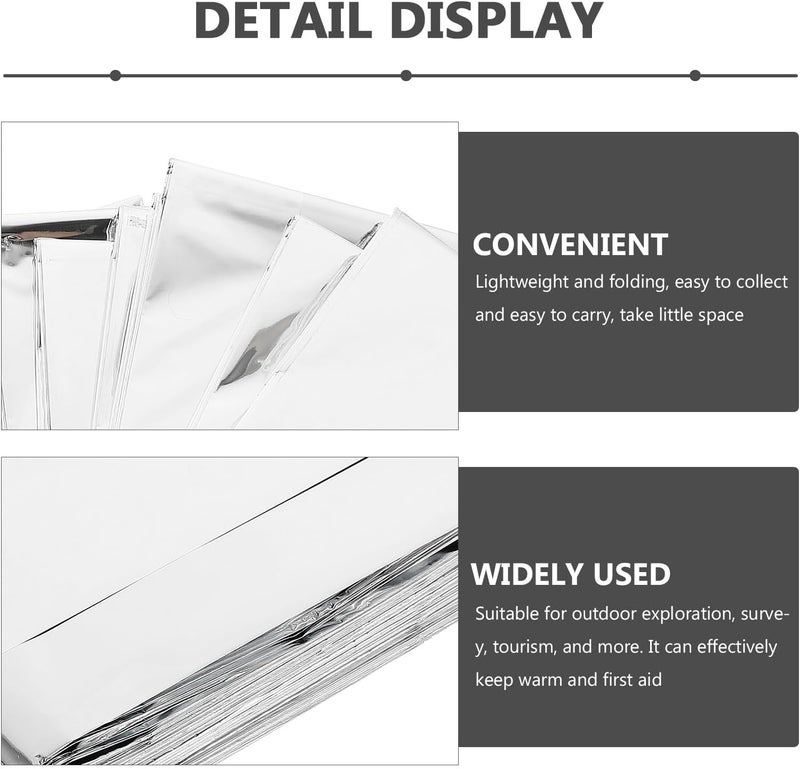 Vosarea Emergency Thermal Blanket Aluminum Foil Outdoor Space Blanket Double-Sided Foil for Camping Hiking First Aid - Image 3
