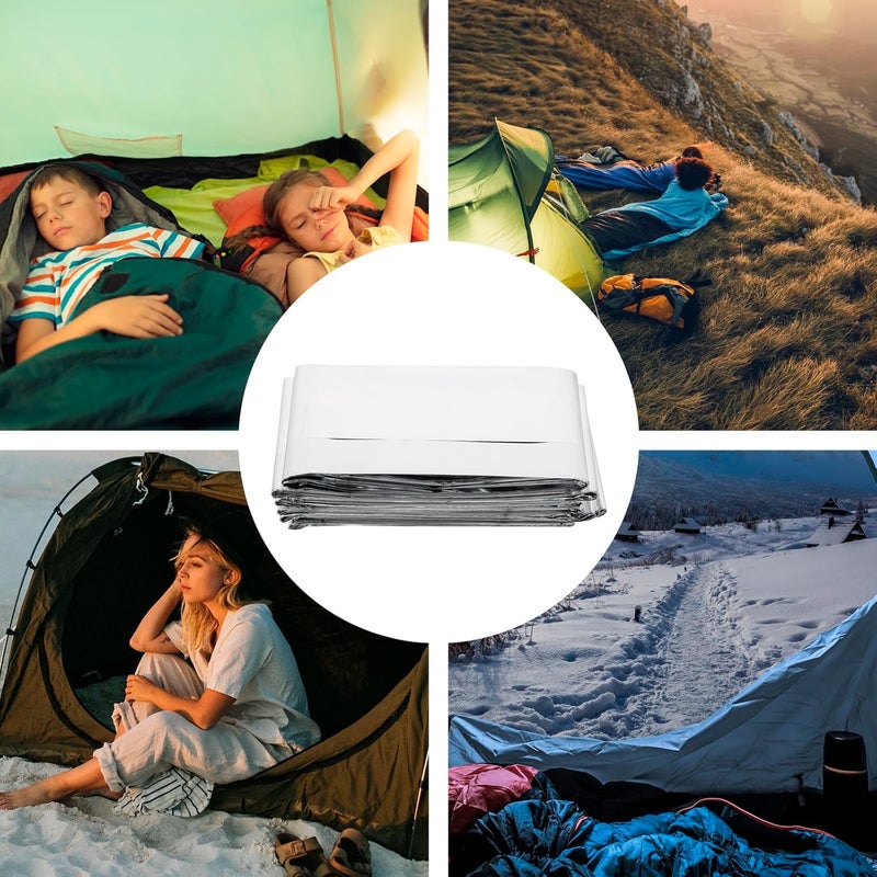 Vosarea Emergency Thermal Blanket Aluminum Foil Outdoor Space Blanket Double-Sided Foil for Camping Hiking First Aid - Image 5