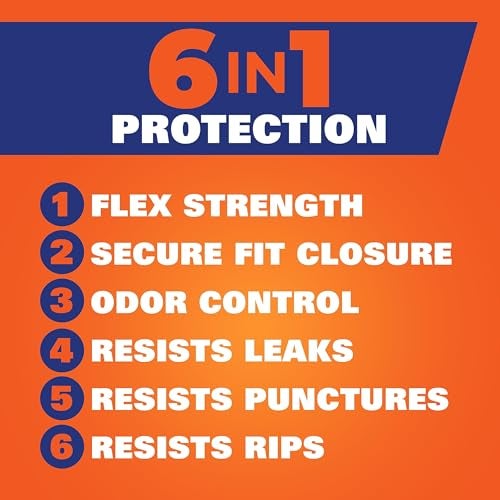 Hefty Ultra Strong 13 Gallon Trash Bags, Black Tall Kitchen Trash Bags 13 Gallon Size, Break Resistant Drawstring Enclosure, Continuous Odor Control, Blackout, Unscented, 40 Bags - Image 2