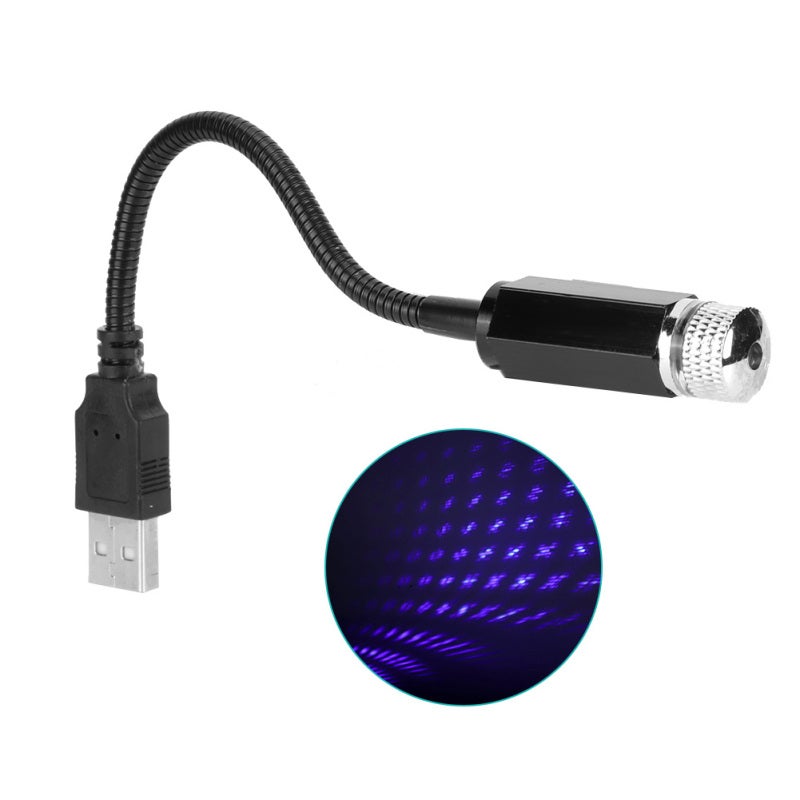 Car Ambient Light USB Plug-In Bendable Wire with Turnable Twist Pattern - Blue Purple Interior Lamp for Car Ceiling Decor - Image 5
