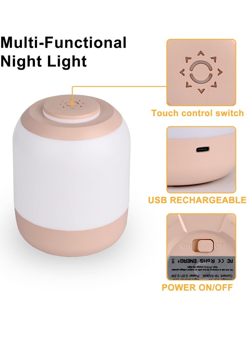 Gonice Baby Night Light for Kids, LED Touch Lamp, Stepless Dimming Nursery Lamp with 3 Colors, Breastfeeding, Diaper Change, Sleep Aid, USB Rechargeable White/Natural/Warm Bedside Light for Bedroom  - Image 2