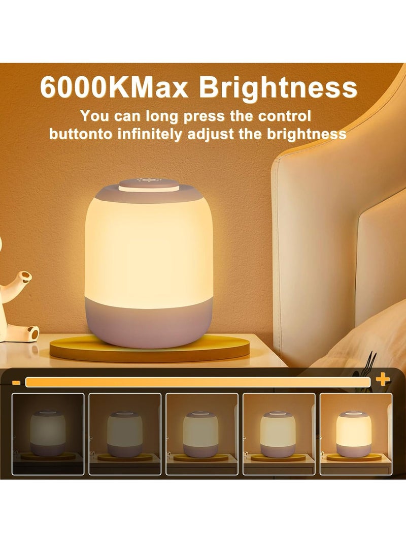 Gonice Baby Night Light for Kids, LED Touch Lamp, Stepless Dimming Nursery Lamp with 3 Colors, Breastfeeding, Diaper Change, Sleep Aid, USB Rechargeable White/Natural/Warm Bedside Light for Bedroom  - Image 4