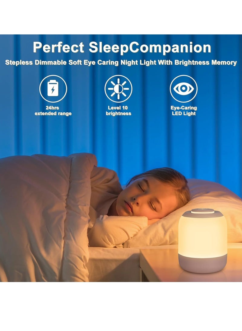 Gonice Baby Night Light for Kids, LED Touch Lamp, Stepless Dimming Nursery Lamp with 3 Colors, Breastfeeding, Diaper Change, Sleep Aid, USB Rechargeable White/Natural/Warm Bedside Light for Bedroom  - Image 3