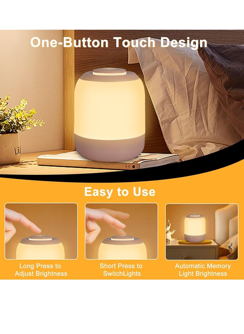 Gonice Baby Night Light for Kids, LED Touch Lamp, Stepless Dimming Nursery Lamp with 3 Colors, Breastfeeding, Diaper Change, Sleep Aid, USB Rechargeable White/Natural/Warm Bedside Light for Bedroom  - Image 5
