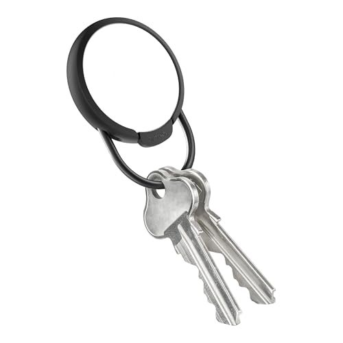 Orbitkey Slim Case for AirTag | Made with Stainless Steel and TPU | Securely Holds Your Apple AirTag | Easily Attach to Keys or Anything You Want to Track with The Open Key Ring | Black - Image 1