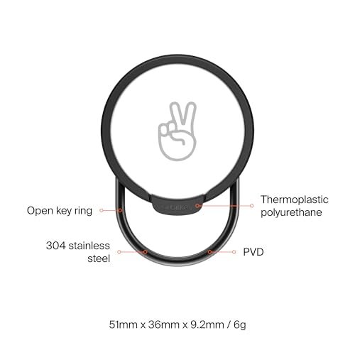 Orbitkey Slim Case for AirTag | Made with Stainless Steel and TPU | Securely Holds Your Apple AirTag | Easily Attach to Keys or Anything You Want to Track with The Open Key Ring | Black - Image 5