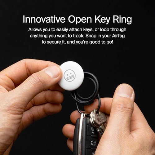 Orbitkey Slim Case for AirTag | Made with Stainless Steel and TPU | Securely Holds Your Apple AirTag | Easily Attach to Keys or Anything You Want to Track with The Open Key Ring | Black - Image 4