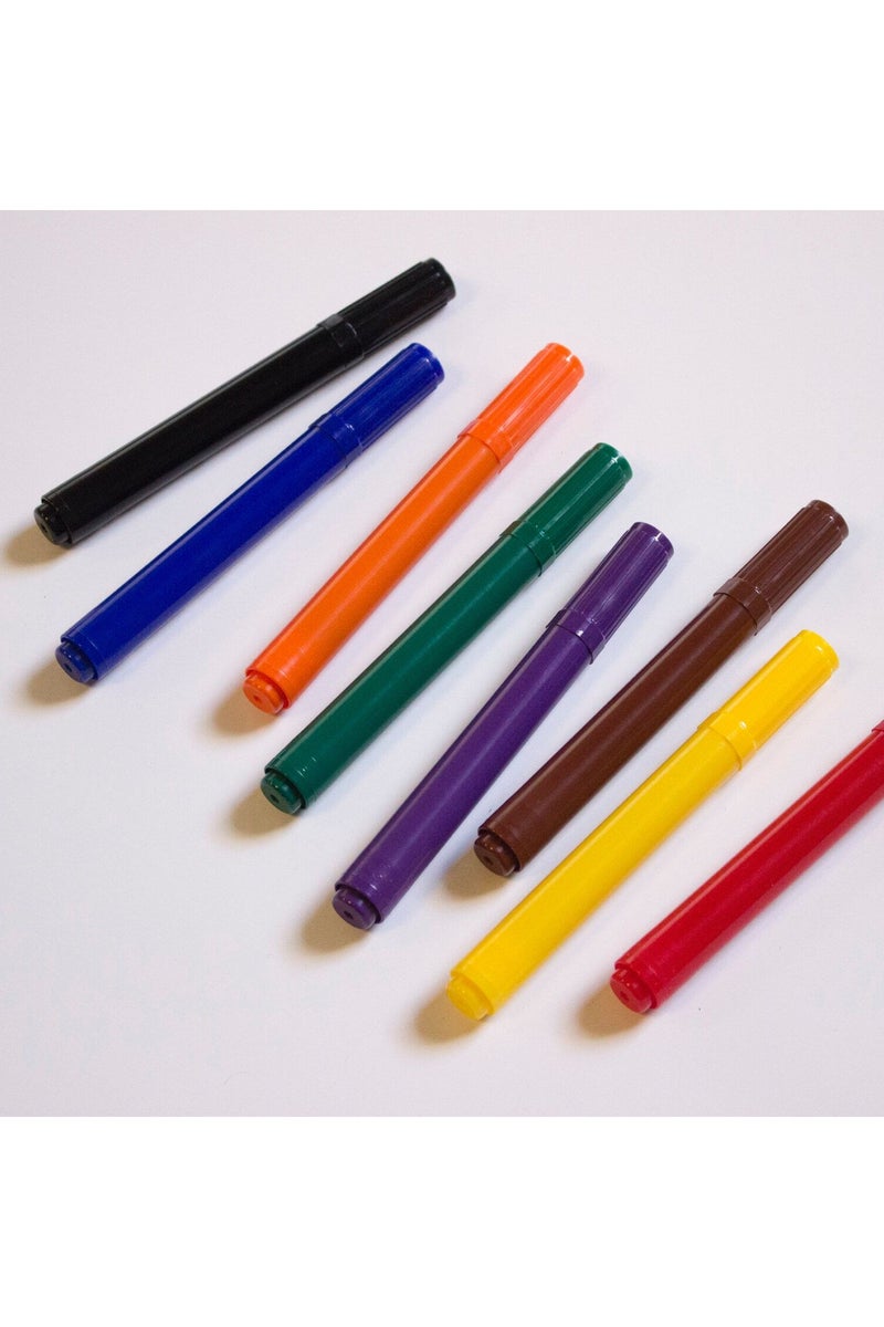 Felt-tip pen colors. Box: 6 multi-colored pens (black - brown - yellow - blue - red - green). - Image 1