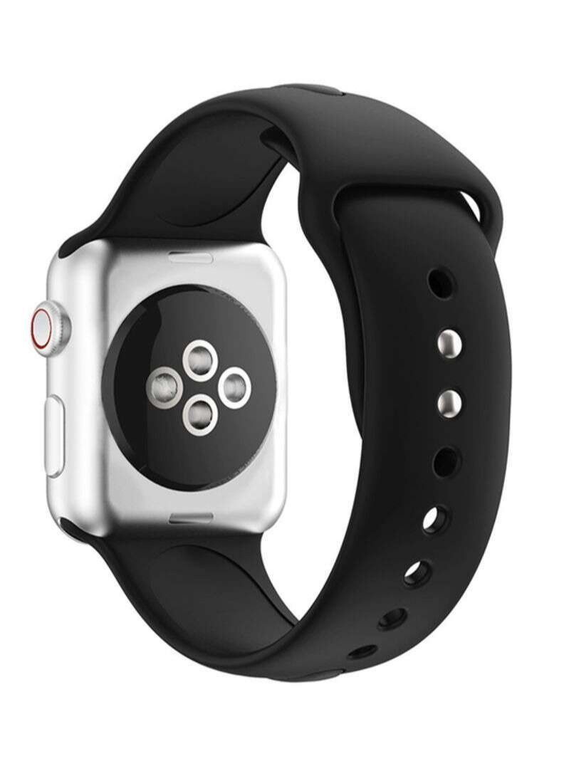 Apple Watchband , Apple Watch Strap for Apple Watch Series 7 / 6 / SE / 5 / 42 / 44 / 45 mm Black - Image 1
