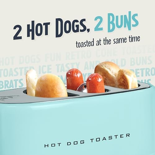 Nostalgia Pop-Up 2 Hot Dog and Bun Toaster With Mini Tongs, Works with Chicken, Turkey, Veggie Links, Sausages and Brats - Image 3