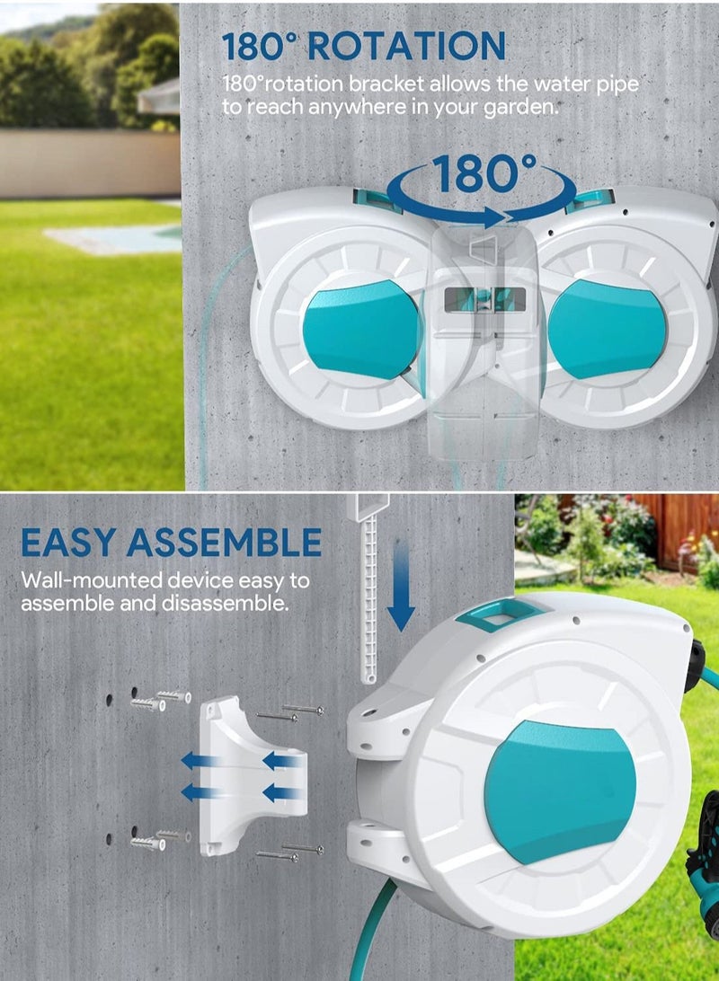 SUNRISE Garden Hose Reel Water Gun With Wall Mount High Pressure Watering for Garden Watering Car Wash - Image 3