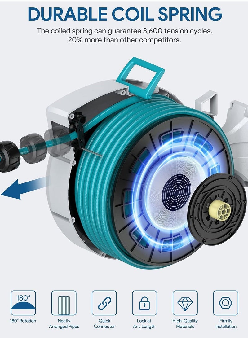 SUNRISE Garden Hose Reel Water Gun With Wall Mount High Pressure Watering for Garden Watering Car Wash - Image 4