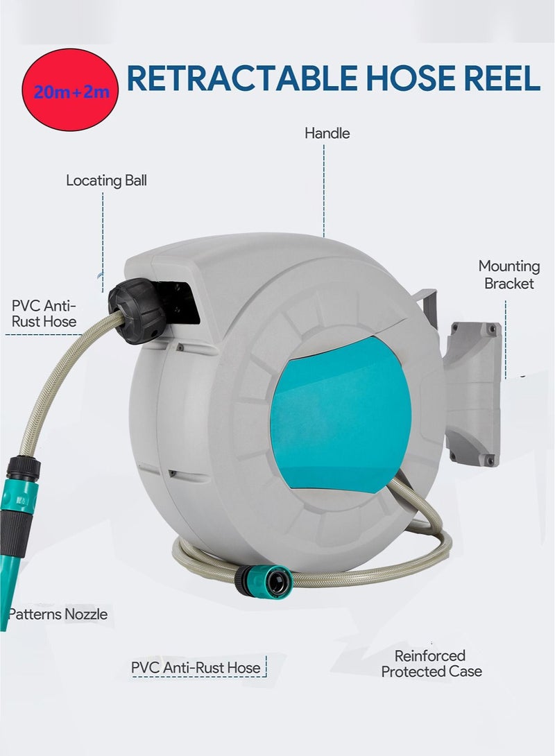 SUNRISE Garden Hose Reel Water Gun With Wall Mount High Pressure Watering for Garden Watering Car Wash - Image 2