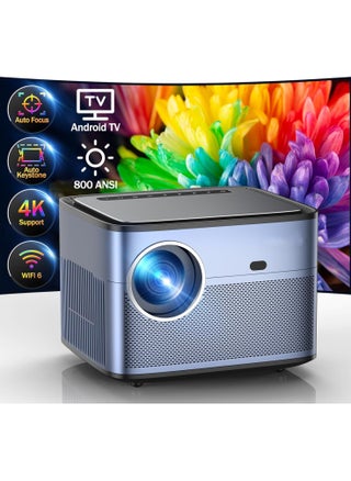 4K Support WiFi Bluetooth Projector | 800 ANSI Lumens Outdoor & Home Theater Projector with Android TV, 4P4D Keystone, Zoom, PPT Mode, 300" Display – Perfect for Movies, Gaming & Presentations - pzsku/ZD2BF0969297ADAC04310Z/45/_/1728402900/88f421f5-60ab-4540-b7e6-9826238f01fe