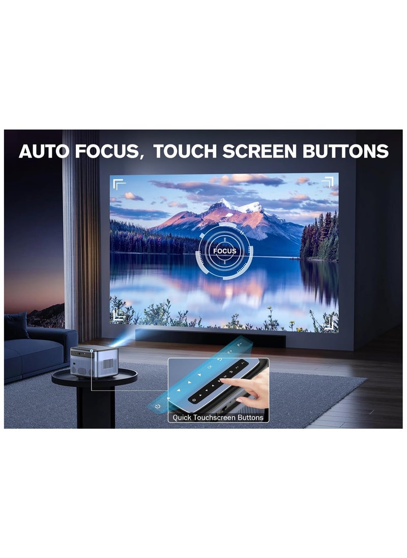 4K Support WiFi Bluetooth Projector | 800 ANSI Lumens Outdoor & Home Theater Projector with Android TV, 4P4D Keystone, Zoom, PPT Mode, 300" Display – Perfect for Movies, Gaming & Presentations