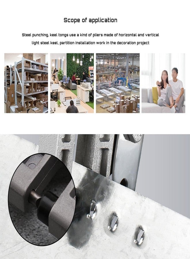 Micro Traders Metal Stud Crimper Punch Lock Framing Fastening Crimping Single Hand Tool 10" - Image 3