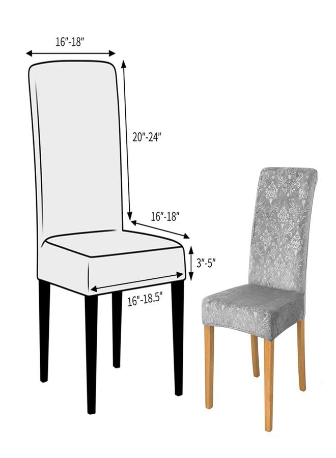FORCHEER Chair Covers for Dining Chairs Set of 6,Velvet Light Grey Stretch Dining Room Chair Cover Kitchen Parsons Chair Slipcovers (Pack of 6, Velvet Light Grey) - Image 5