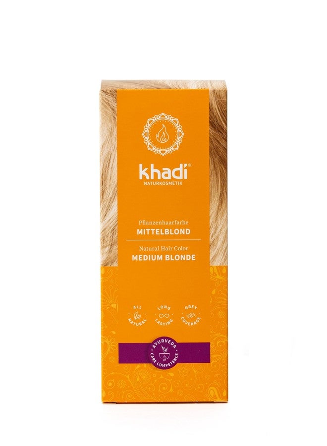 khadi Ayurvedic Natural Hair Color, 100% herbal, vegan, PPD & chemical free, certified natural cosmetics for healthy hair (MEDIUM BLONDE, 1 Pack (1 x 3.5oz)) - Image 1