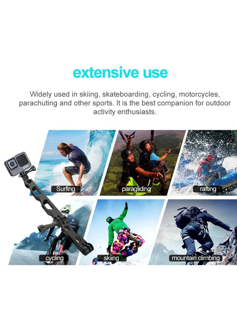 SYOSI - Arm for Action Camera Aluminum Alloy Extension, Tripod Mount Helmet Stick, Which Compatible with GoPro Hero 10/9/8/7/6/5 Black, Insta360 etc - Image 1