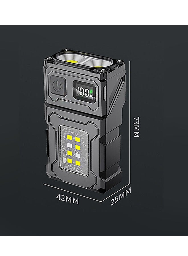 بيوند مصابيح يدوية قابلة لإعادة الشحن، مصباح يدوي فائق السطوع مع شاشة LCD رقمية، تكبير، مقاوم للماء IPX7، مصباح يدوي تكتيكي قوي للطوارئ (أسود) - Image 2