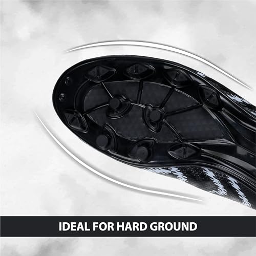 Aivin Pro Rattle Snake Football Stud, Lightweight Insole/Comfort and Grip Football Shoes for Men Black/White - Image 4