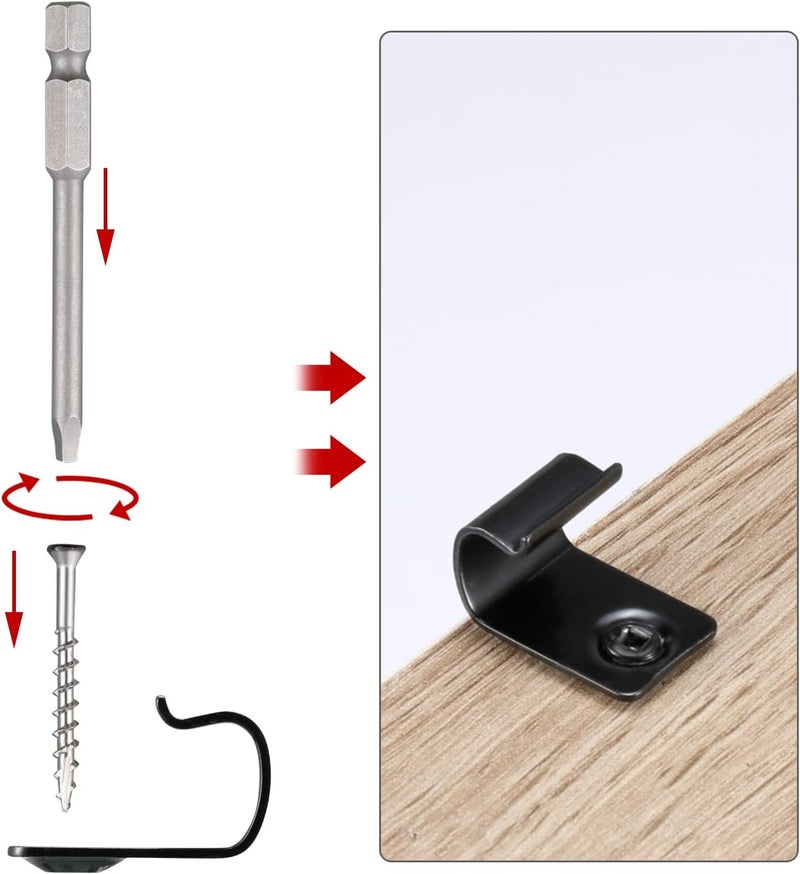 Canomo 36 Pieces Stainless Steel Hideaway Start Decking Clips for 400 sq. ft. of decking with 40 Pieces Stainless Steel Decking Screws and 1 Driver Bit (Black) - Image 4