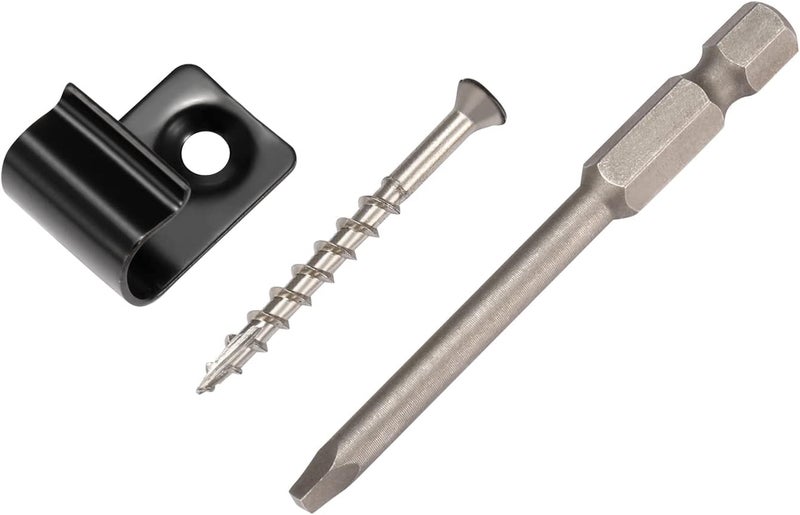 Canomo 36 Pieces Stainless Steel Hideaway Start Decking Clips for 400 sq. ft. of decking with 40 Pieces Stainless Steel Decking Screws and 1 Driver Bit (Black) - Image 2
