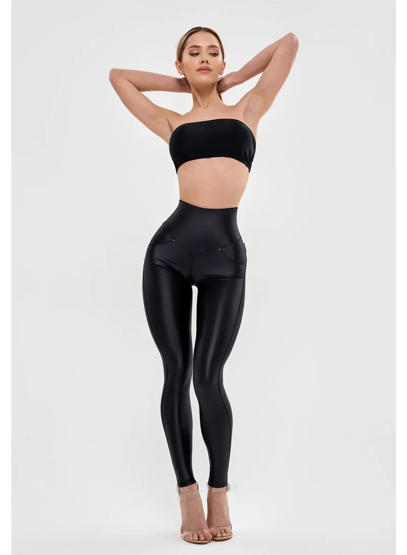 Bona Fide Who is Your Freddy Black Skin Bona Fide High Waisted Tummy Control Leggings for Women - Body Shaping Workout Leggings High Waist - Gym Legging, Yoga Pants for Women | Best Price UAE