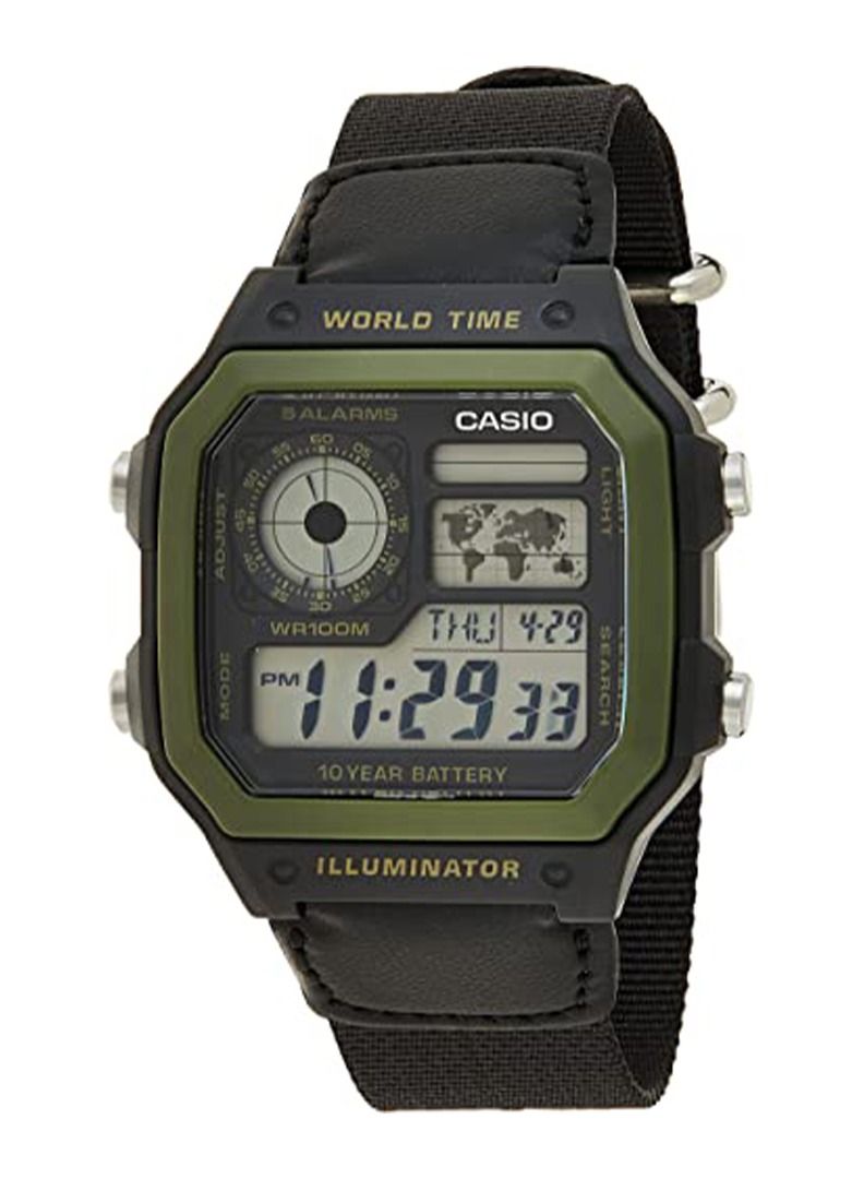 CASIO Boys' Youth Quartz Digital Wrist Watch AE-1200WHB-1BVDF - 39 mm - Black - Image 1