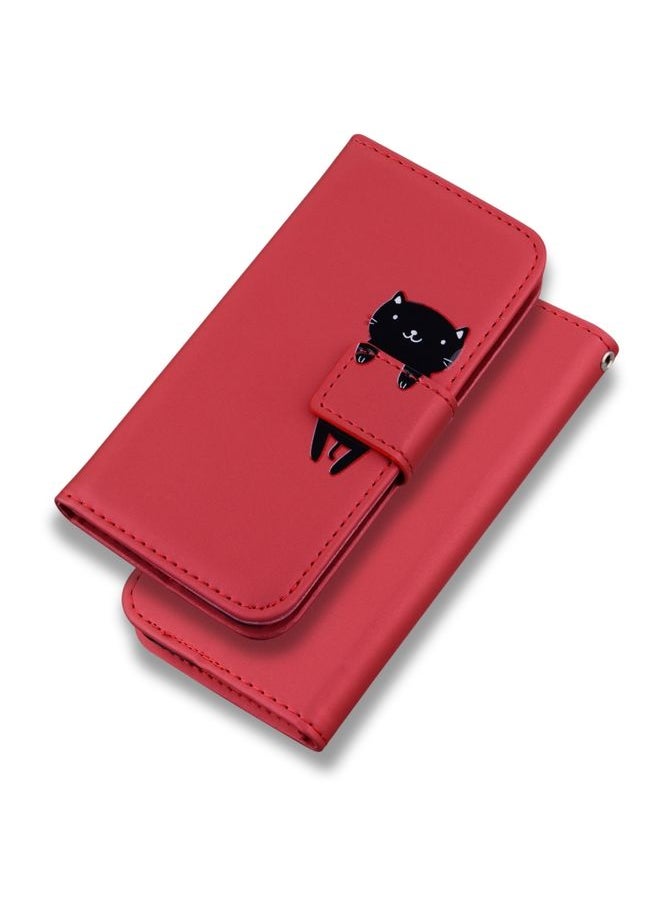 HuHa Case Cover For Xiaomi Redmi 9C Cartoon Buckle Horizontal Flip Leather Phone Case Red 