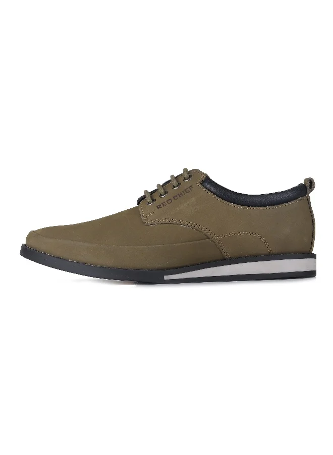 Red Chief Olive/Green Low Ankle Lace Up Casual Shoe - Rc3485 014