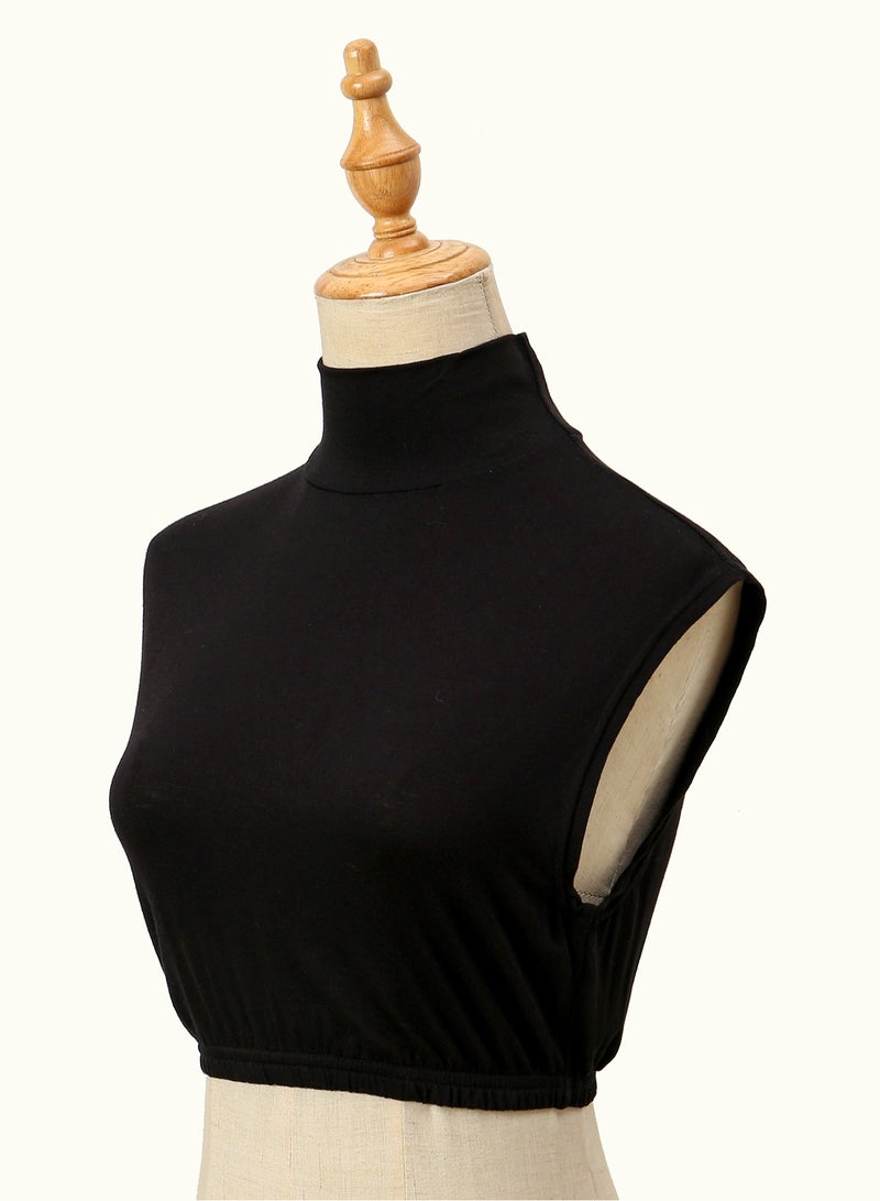 Women Detachable Mock Turtleneck Dickey Collar Adjustable Elasticity Solid Modal Convertible Layering Piece For Suit  - Image 4