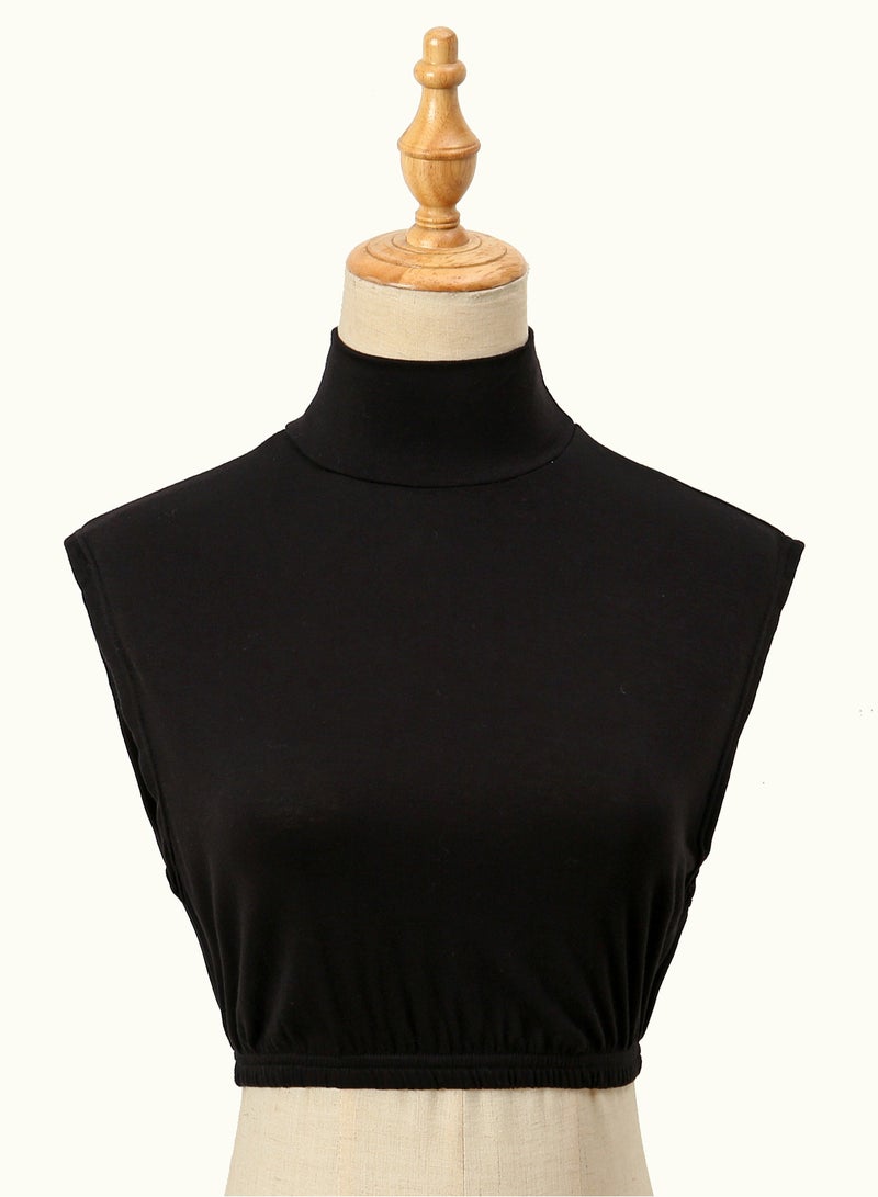 Women Detachable Mock Turtleneck Dickey Collar Adjustable Elasticity Solid Modal Convertible Layering Piece For Suit  - Image 5