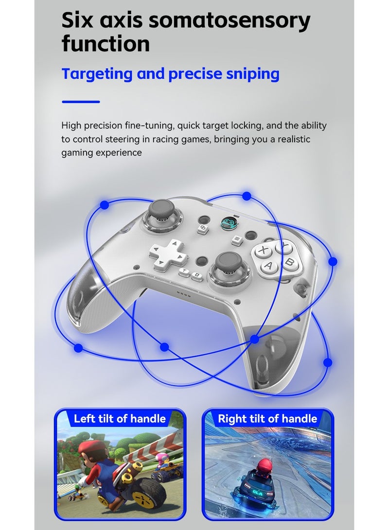 Z04 Wireless Game Controller with Charging Dock – Multi-Platform Support (Apple, Android, PC, TV), Hall Joystick, Dual-Trigger Switch, Magnetic Cover, Macro Programming, 6-Axis Gyroscope, and Turbo