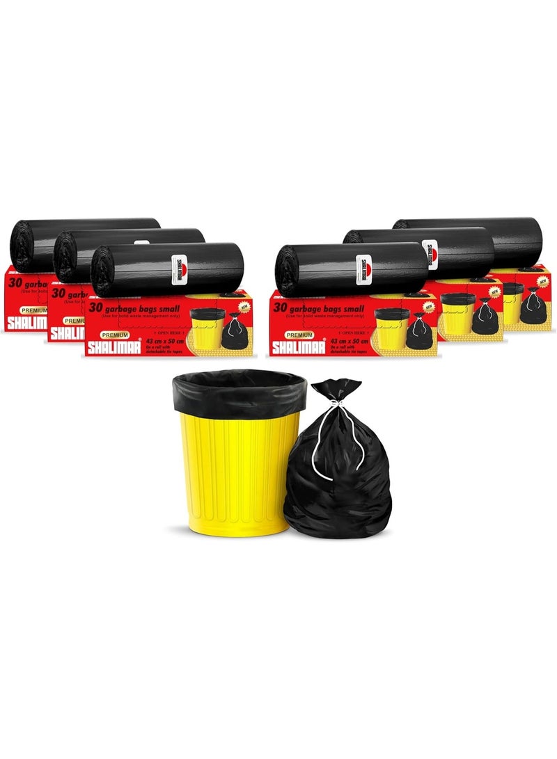 Shalimar Premium OXO - Biodegradable Shalimar Small Garbage Bag – 43 cm – Fits 5 to 8 Gallon Bins – Compact Black Trash Bags for Kitchen, Bathroom, Office Use – Leak-Proof & Durable Dustbin Bag - Image 1