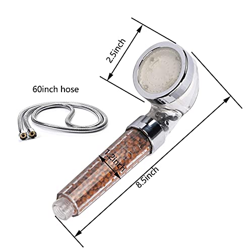 SEANADO LED Shower Head Handheld with Hose,Replacement Filter and Shower Bracket，Rainfall 7 Colors Changing High Pressure Spray Filter Showerheads Waterproof Lights for Hard Water - Image 5