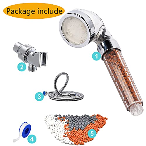 SEANADO LED Shower Head Handheld with Hose,Replacement Filter and Shower Bracket，Rainfall 7 Colors Changing High Pressure Spray Filter Showerheads Waterproof Lights for Hard Water - Image 4